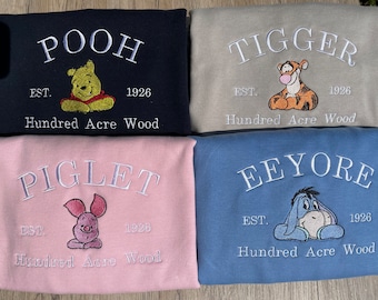 Winnie the pooh kids sweatshirt - Toddler Pooh and friends embroidered sweatshirt -Disney gift jumper - Pooh, Tigger, Piglet, Eeyore - baby