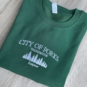City of Forks Besticktes Sweatshirt - Twilight Saga Stil