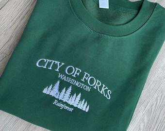 City of Forks Embroidered Sweatshirt - Twilight Saga Style