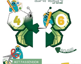 Descubre los números enamorados de Schme, la mariposa: libro de aprendizaje creativo para niños en el rango de números 10