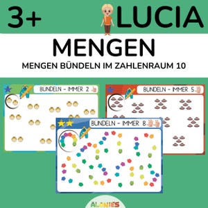 Mengen erkennen und bündeln – 54 Lernkarten Zahlenraum 2 bis 10, PDF zum Ausdrucken, Mathe Fördermaterial Vorschule und Klasse 1
