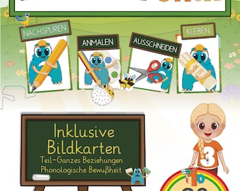 Libro de actividades para preescolar (a partir de 3 años): recortar, pegar, calcar, pintar | Aprendizaje lúdico que fomenta la motricidad fina y la concentración