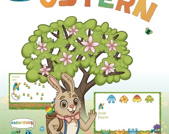 Folleto de Pascua para niños - Rompecabezas de Pascua en PDF - Jardín de infancia - Fichas de Pascua - Material didáctico preescolar