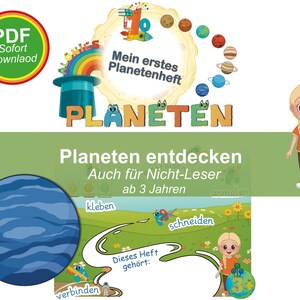 Planeten lernen ab 3 | Vorschule & Kindergarten | Planetenheft ohne Lesen | Sonnensystem Arbeitsblätter | Förderunterricht