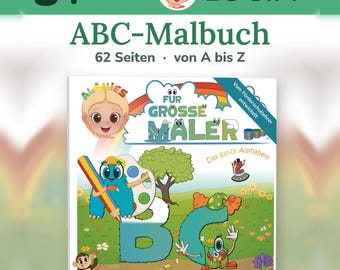 Livre de coloriage ABC pour les enfants de 3 ans et plus – colorie et apprends les lettres, grand livre de coloriage pour les garderies et les écoles maternelles