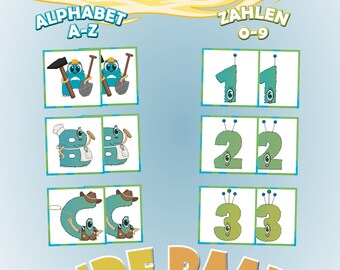 Encuentra parejas - letras y números - juego infantil para niños a partir de 3 años