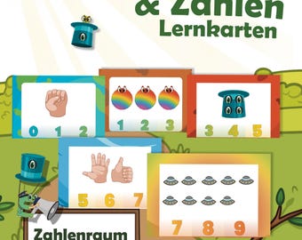 Aprender a contar con tarjetas con pinzas de ropa: cantidades y números del 0 al 10 | Tarjetas didácticas para jardín de infantes y preescolar