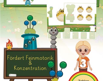 Tarjetas didácticas: Cantidades y números hasta el 4, a partir de 3 años – Preescolar y jardín de infancia | Comprender los números en lugar de memorizarlos