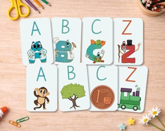 Tarjetas didácticas del alfabeto de Alonie de la A a la Z: aprende las letras de forma lúdica e independiente.