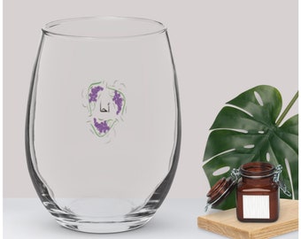 Stemless wine glass احا عربي aha arabic word funny gift for family house kitchen decor gift for mom favorite drink bachelorette weddings