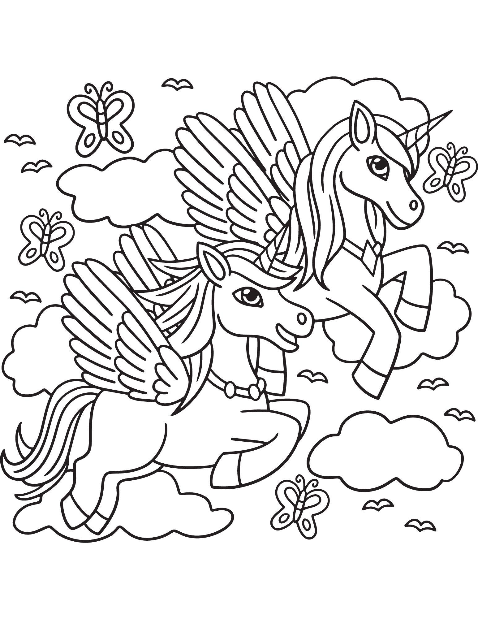 80 Unicorns Colouring Pages for Kids | Unicorn Colouring Pages | Kids ...