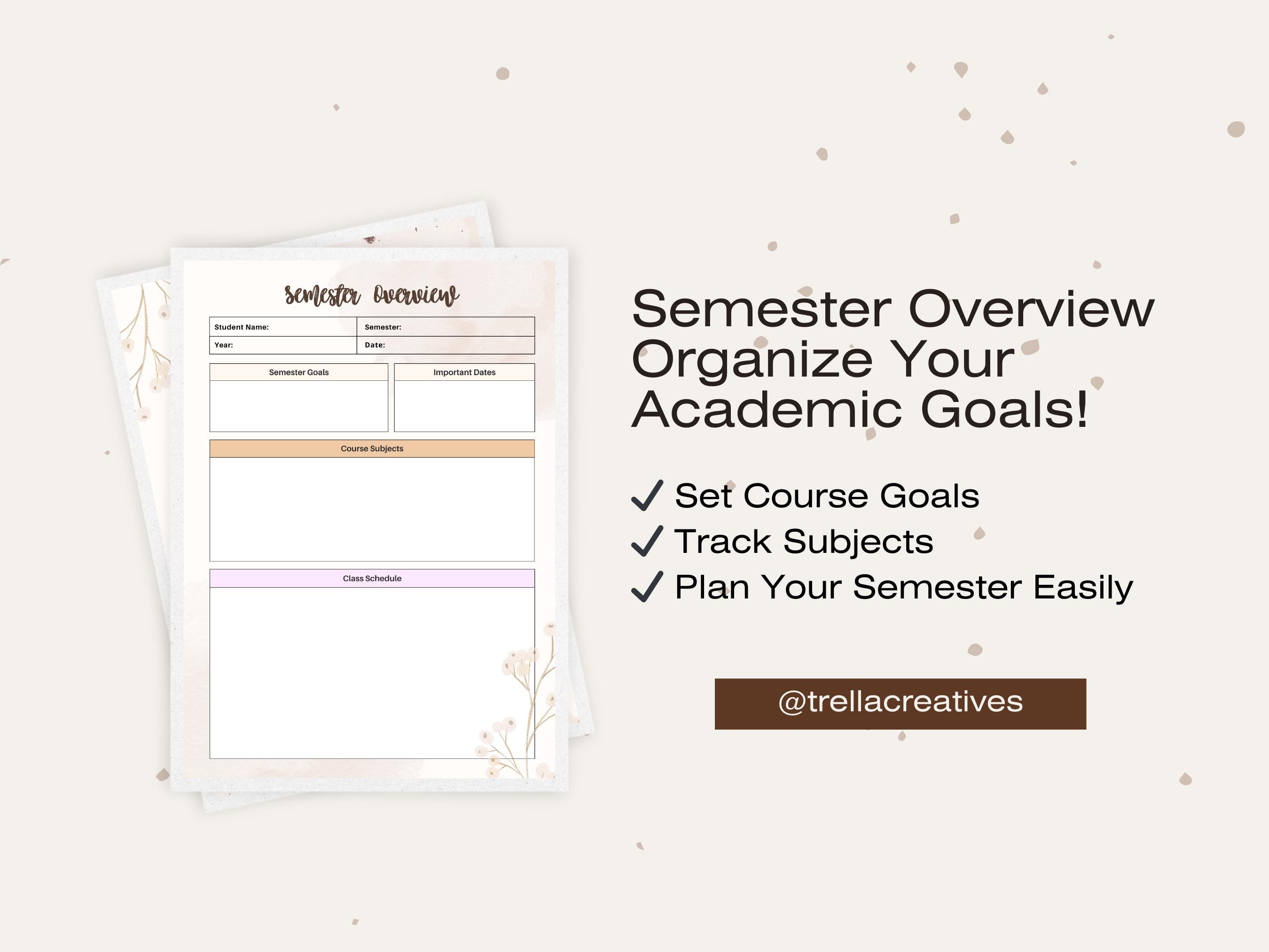 Printable Student Planner, Digital Planner for Students, College ...