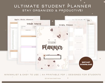 Printable Student Planner, High School & College, A4 (Digital Download)