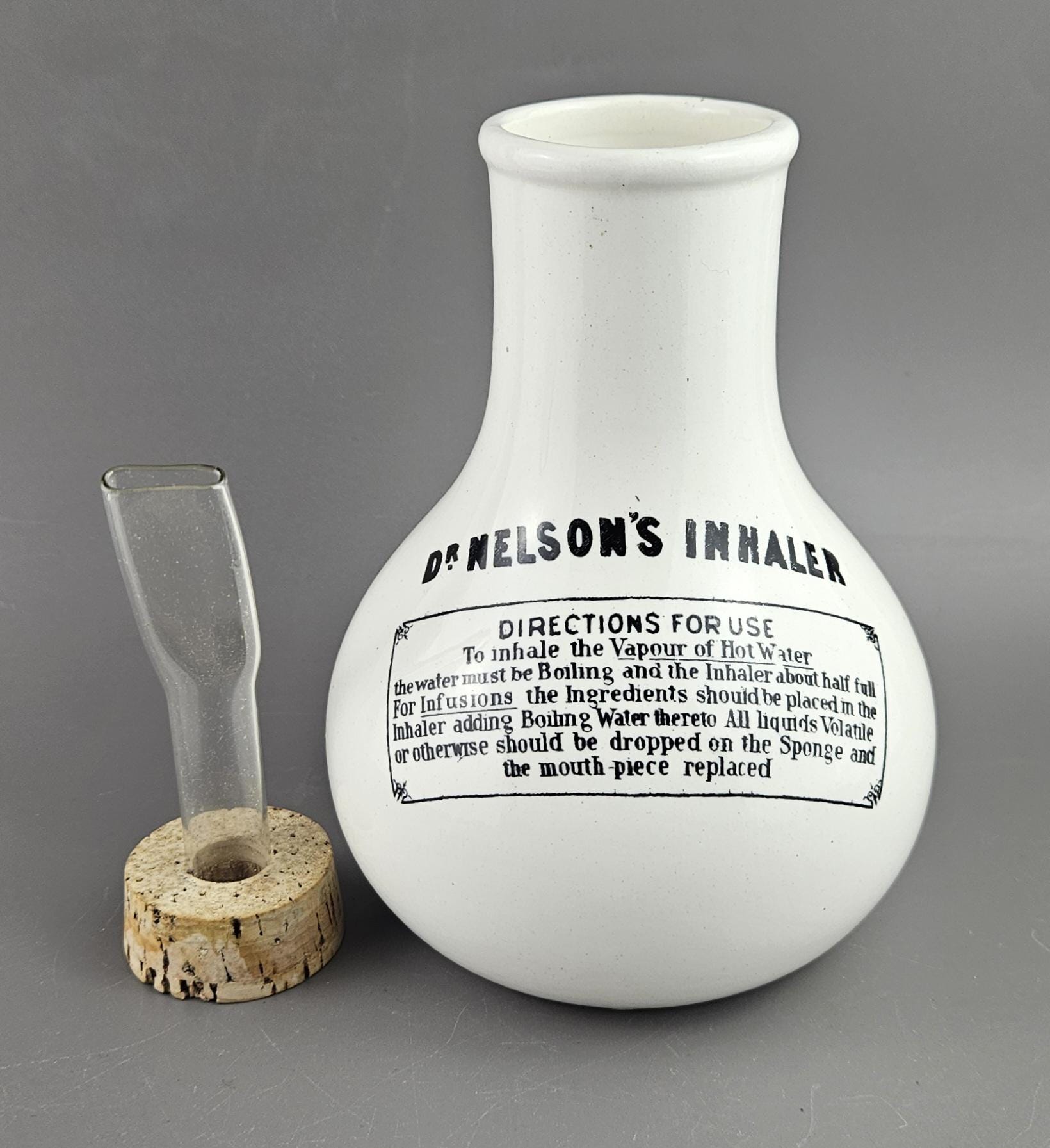 WWII Ceramic Steam Inhaler, Dr. Nelson's Improved Inhaler by