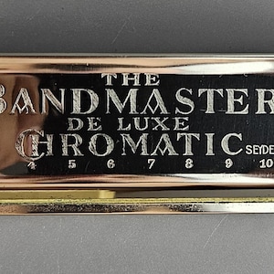Bandmaster Munspel Deluxe Kromatisk. I låda. C-tangent. Östtyskland. Samlarobjekt vintage.