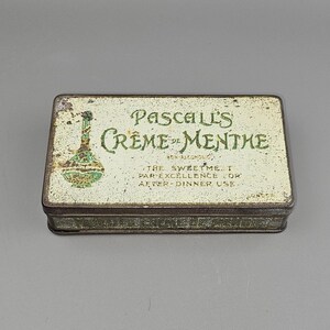 Caja de hojalata vintage. Pascall Crema de Menta Vintage