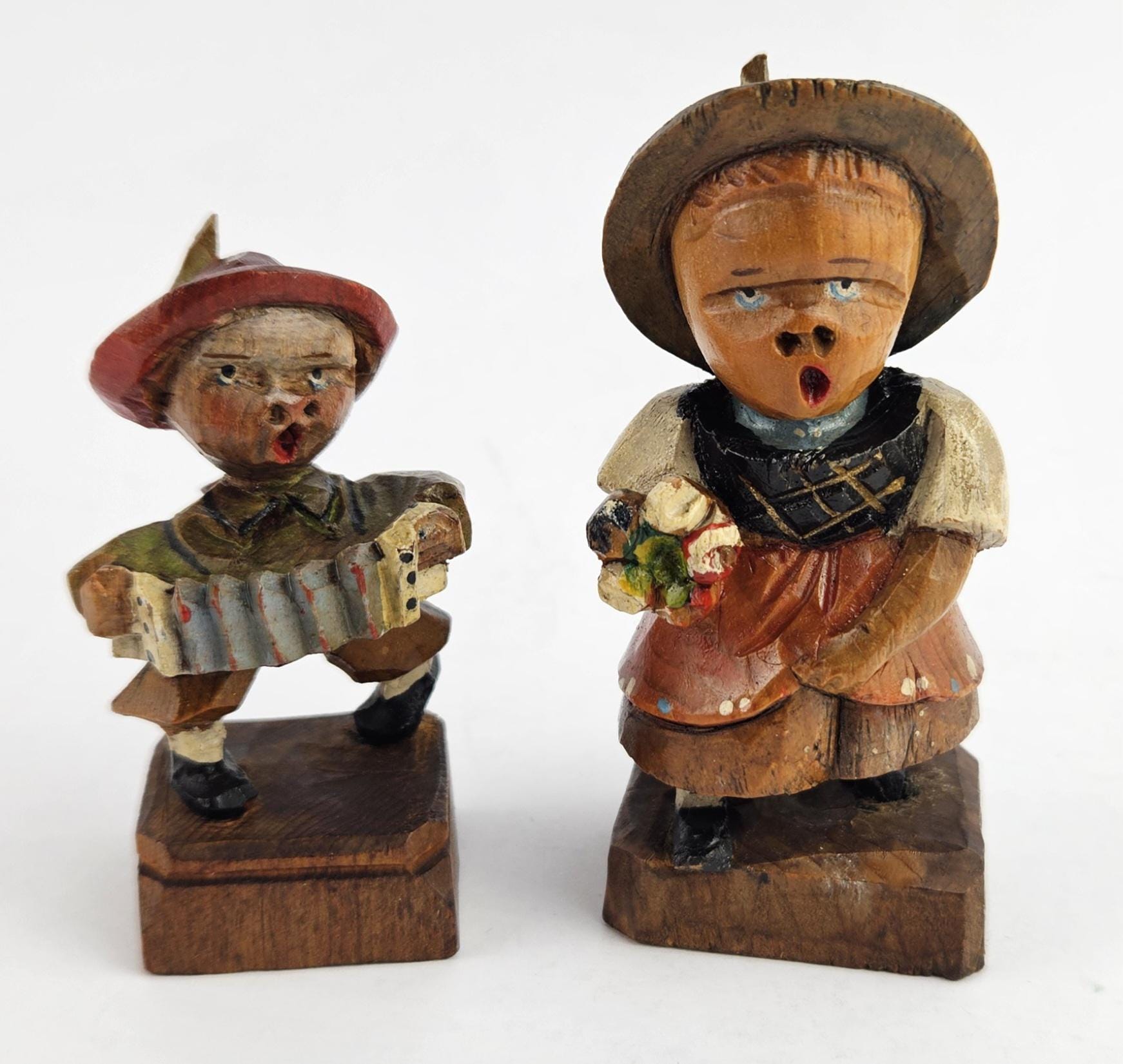 イタリアヴィンテージ　アートで精巧な木彫り人形置物アンリアンティーク骨董オブジェ Anri wood carvings - Etsy 日本