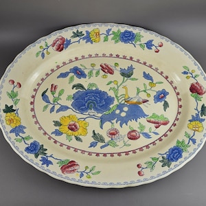 Mason&#39;s Regency Plantation Colonial Pattern. Large Oval Serving Platter. Vintage 40cm