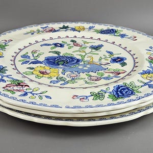 Mason&#39;s Dinner Plate Regency Pattern Collectible Vintage 25.cm Set of 3.