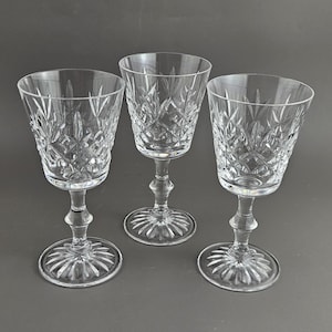 Set of 3 Port Wine Edinburgh Crystal Cut Glass Star of Edinburgh Pattern Vintage