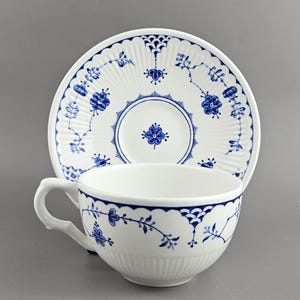 Mason&#39;s Denmark Blue Flat Cup & Saucer Set. Collectible. Vintage.