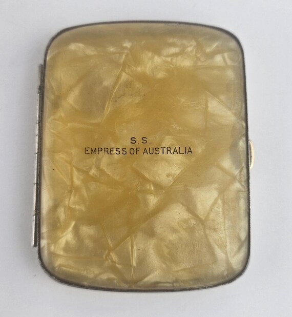 ss cigarette case Art Deco Cigarette Case From The Ocean Liner S.S. Empress of Australia.  1930s