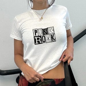 Punk Rock Baby Tee, Graphic Baby Tee, Rock Graphic Print Baby Tee, Baby Tee, Y2k Fitted Tee, Summer Music Tee, 90s Style Shirt, Coquette Tee