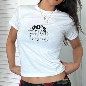 90s Baby Vintage 90s Y2K Baby Tee, Retro Style Cropped T-Shirt, 90s Baby Graphic Tee, Trendy Baby Tee, Retro Y2k Shirt, Vintage Summer Top