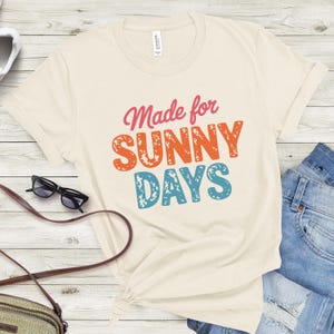 Zonnige dagen zomershirt, shirt strandvakantie, schattig zonneschijnshirt, shirt zonneschijn, zomer-T-shirt, vakantie-outfit, shirt zomerreis, shirt strand, zomershirt