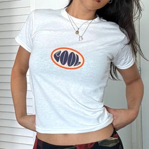 Vintage 90s Y2K Baby Tee, Retro Style Cropped T-Shirt, Trendy Apparel, Y2k Baby Tee, 2000s aesthetic, 90s Baby Tee, Cute Summer Retro Shirt