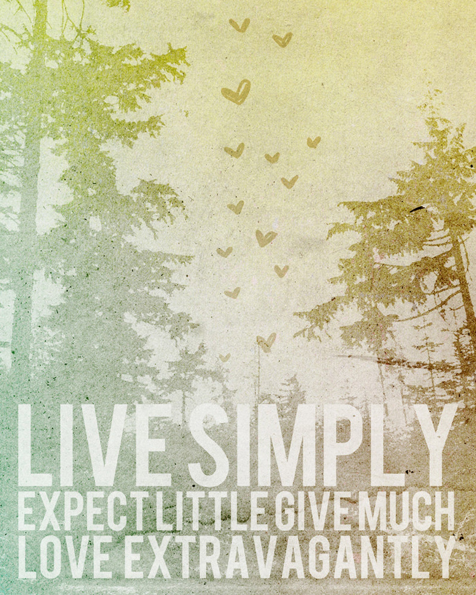 Live simply. Beautiful texture.
