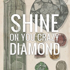 Shine On You Crazy Diamond Beautifully textured cotton canvas art print. Order as an 8x10 11x14 or 16x20 size. image 1