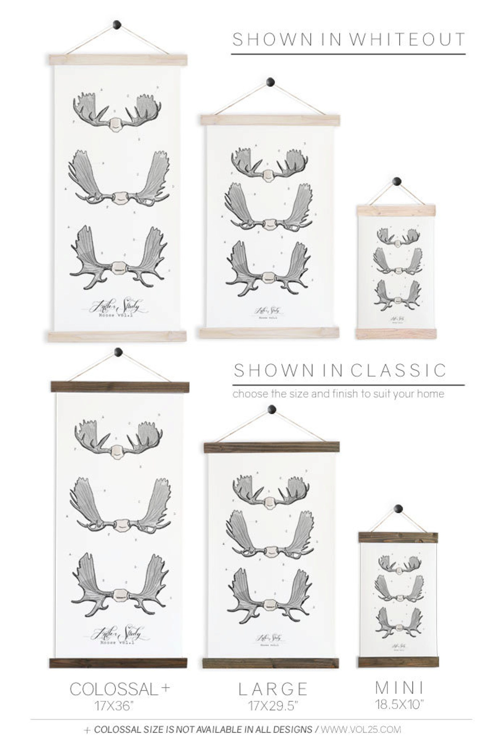 Moose Cabin Decor Antler Study Cabin Decor Textured Etsy