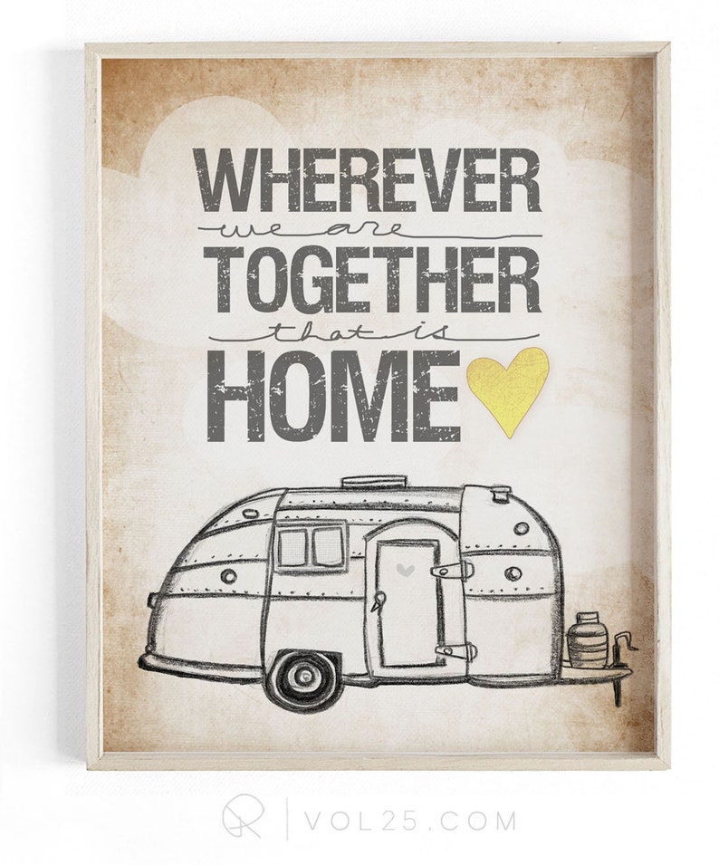 Airstream edition wherever we are together series Beautifully textured cotton canvas art print. Large scale art image 1
