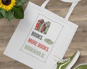 Sac en jute LIVRES, sac en tissu design livre, sac en jute livres, accro aux livres, sac en jute livres, sac en jute One More Chapter pour rat de bibliothèque