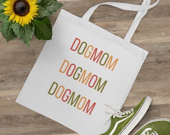 Jute bag for dog mom, fabric bag dog, dog bag, bag dog love, dog mom, dog mom tote bag, dog mom bag in colorful writing