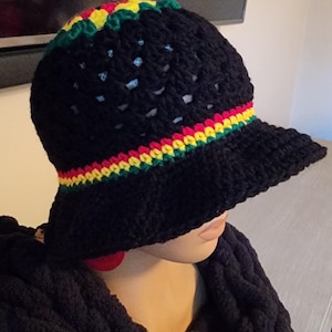 Rasta Granny Bucket Hat | Red Yellow Black Green Rasta Tam