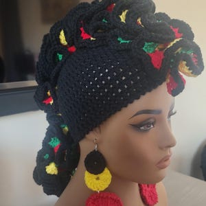 Crochet Ruffle Mohawk Hat