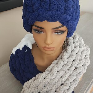 Sports Theme Chunky Knit Scarf and Hat Set - Etsy