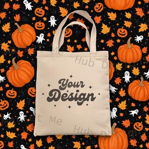 Halloween Tote Bag Mock Up, Fall Tote Bag Mock Up, Cotton canvas tote bag mockup, Tote Bag Mockup, Beige Tote Bag Mockup, Canvas Tote Mockup