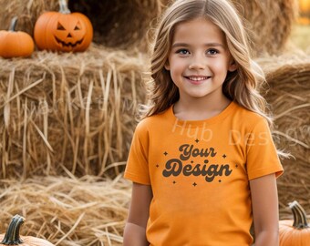 Höstmodell, Halloweenmodell, Barn-T-shirtmodell, Tom Barn-T-shirtmodell, Barn-T-shirtmodell, Ungdoms-T-shirtmodell