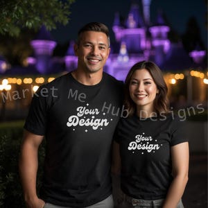 Halloween Theme Park TShirt Mockup, Matching Halloween Shirt Mockup, Matching TShirt Mockup, Halloween T-Shirt Mockup, Family Shirt Mockup