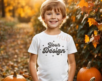 Höstmodell, Halloweenmodell, Barn-T-shirtmodell, Tom Barn-T-shirtmodell, Barn-T-shirtmodell, Ungdoms-T-shirtmodell