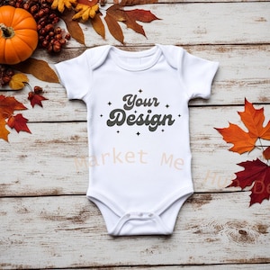 Infant Bodysuit Mockup, Baby Bodysuit Mock Up, Fall Infant Bodysuit Mockup, Halloween Infant Bodysuit Mockup, Baby Bodysuit Fall Mockup