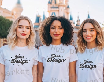 Matching Shirt Mockup, Vacation Shirt Mockup, Girls Trip TShirt Mockup, Matching TShirt Mockup, White Bella Canvas Mockup,