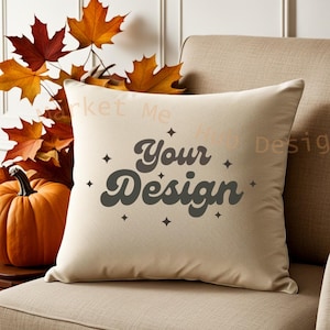 Maquette d'automne, maquette de coussin d'Halloween, maquette de coussin d'automne, maquette de taie d'oreiller, maquette de coussin, maquette d'oreiller