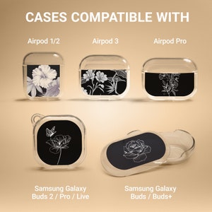 Flower Case Cute Floral Cover for Apple Airpods Pro Airpods 3 Airpods 1 2 Samsung Galaxy Buds 2 Buds+ Buds live