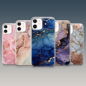 Stone Marble Phone Case Elegant Cover for iPhone 16 Pro, 15, 14, 13, 12, Samsung S24Ultra, S23FE, S22, A15, A54, A25, A14, Pixel 9, 8A,7A