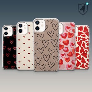 Rote Herzen Muster Handyhülle Red Love für iPhone 16Pro, 15, 14, 13, 12, Samsung S24Ultra, S23FE, S22, A15, A54, A25, Pixel 9, 8A,7Pro