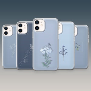 Custodia per telefono minimalista, estetica azzurra, per iPhone 16, 15, 14, 13, 12, Samsung S24Ultra, S23FE, S22, A15, A54, A25, Pixel 9, 8A, 7